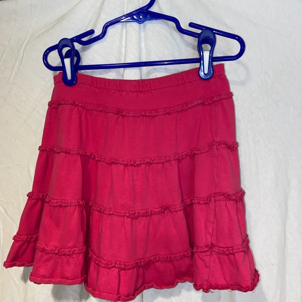 Girls Pink Cotton Skirt - Size 5-6